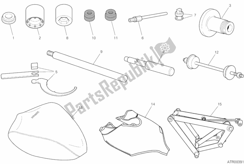 All parts for the Workshop Service Tools (frame) of the Ducati Superbike Superleggera V4 998 2020
